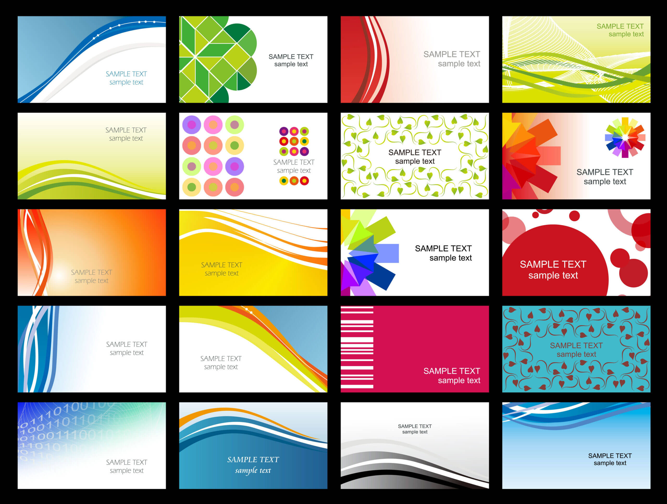 Free Vector Variety Of Dynamic Flow Line Of Business Card In Calling Card Free Template