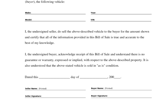 Free Vehicle Bill Of Sale Word Document - Best Of Automotive within Vehicle Bill Of Sale Template Word