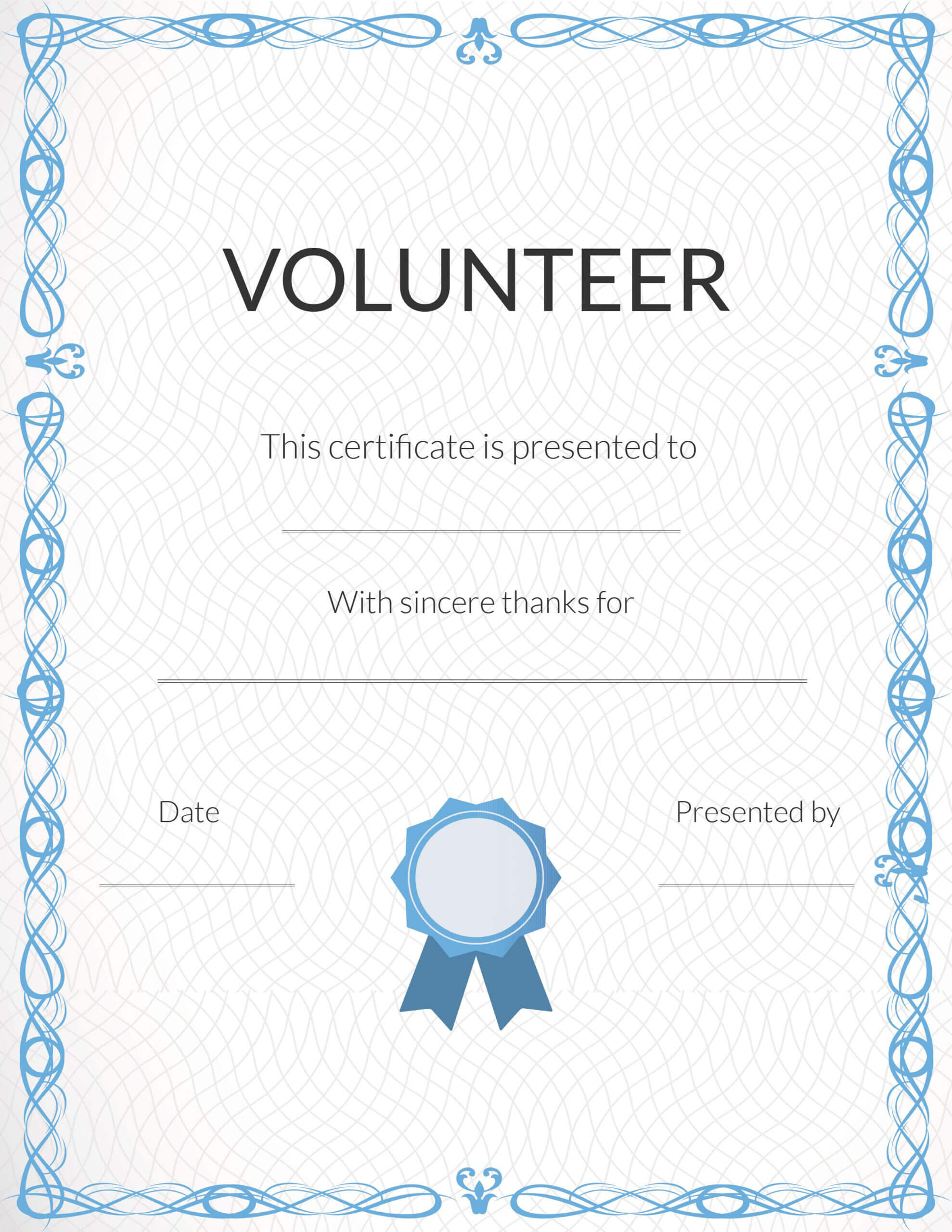 Free Volunteer Appreciation Certificates — Signup Inside Volunteer Certificate Template