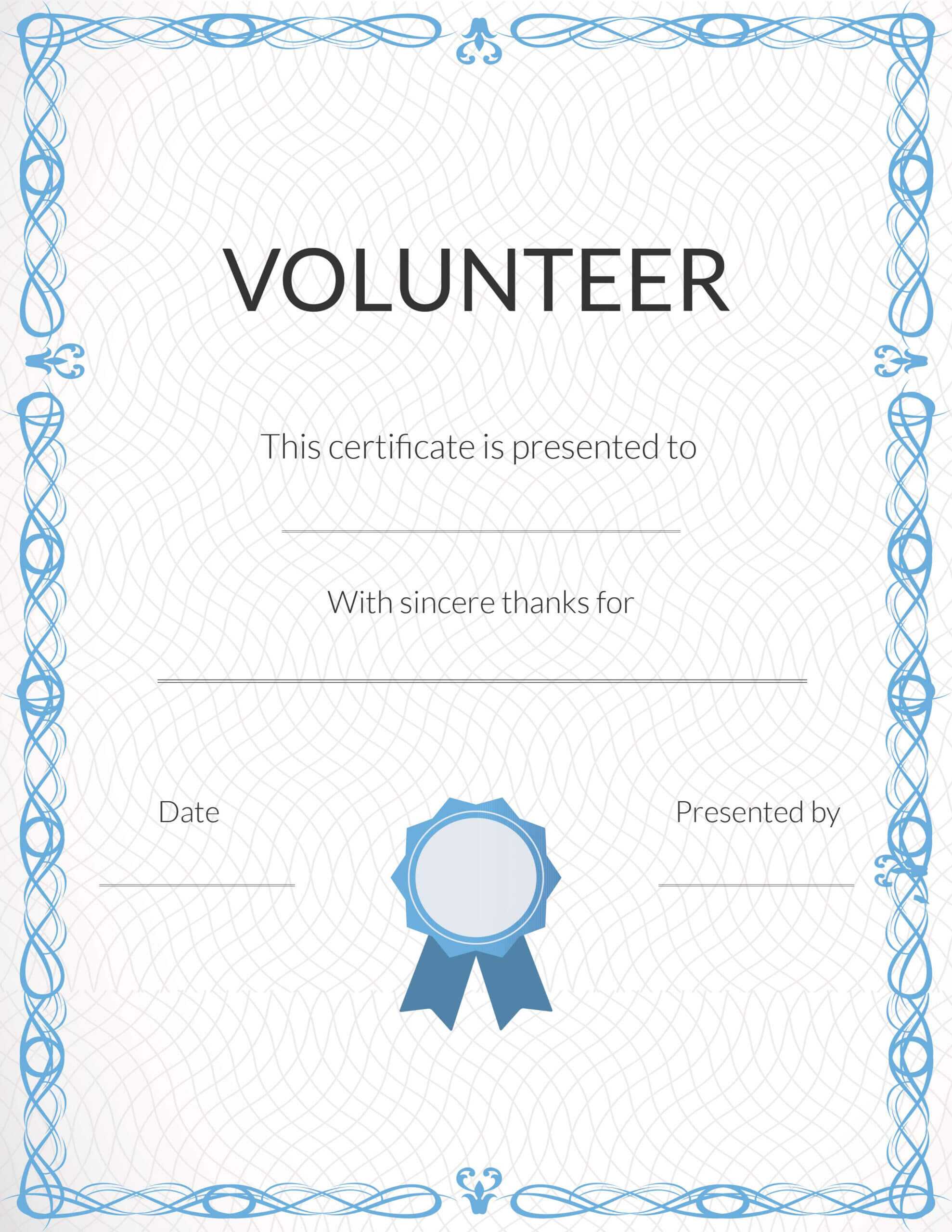 Free Volunteer Appreciation Certificates — Signup Inside Volunteer Certificate Template