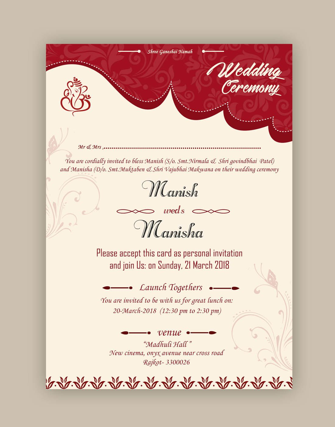 Free Wedding Card Psd Templates In 2020 | Marriage Cards For Free E Wedding Invitation Card Templates