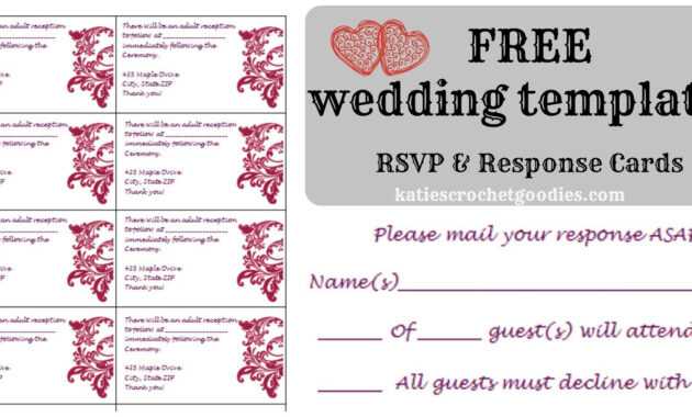 Free Wedding Rsvp &amp; Response Card Template Templat | Free inside Free Printable Wedding Rsvp Card Templates