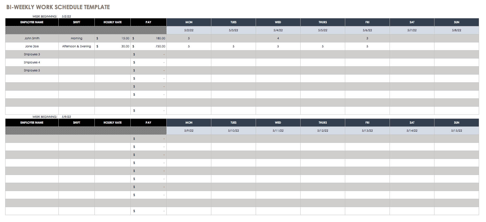 Free Work Schedule Templates For Word And Excel |Smartsheet Regarding Hours Of Operation Template Microsoft Word