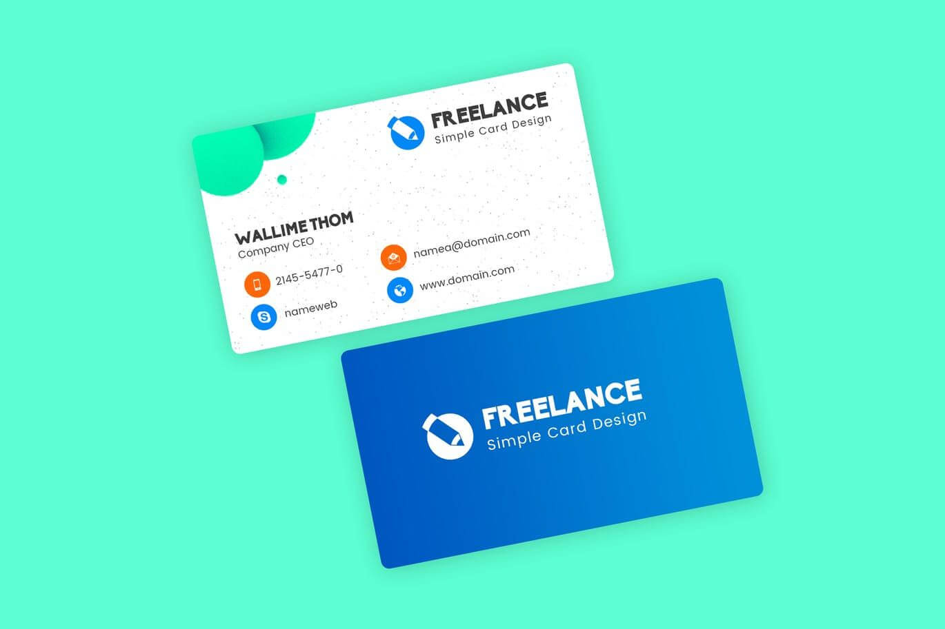 Freelancer Business Visiting Cards Design Template Psd Inside Freelance Business Card Template