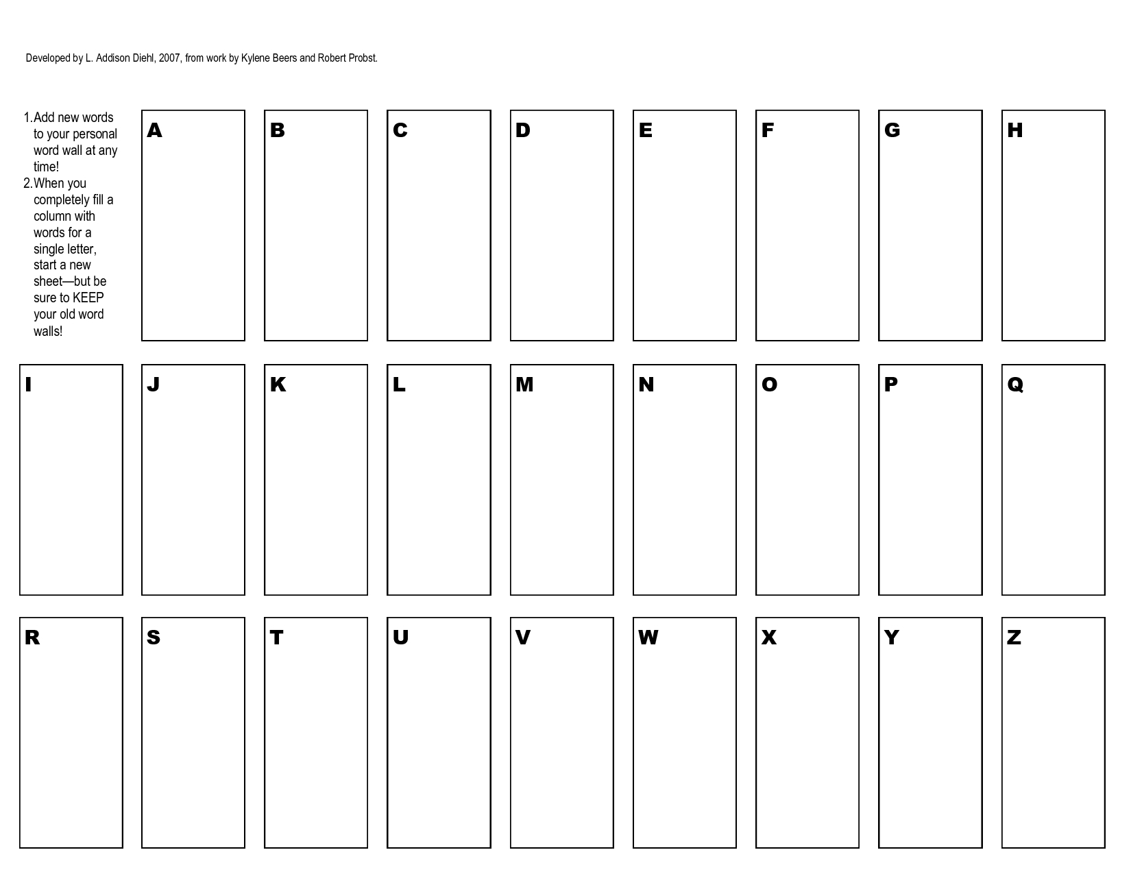 Free+Printable+Word+Wall+Templates | 2Nd Grade Spelling Intended For Personal Word Wall Template
