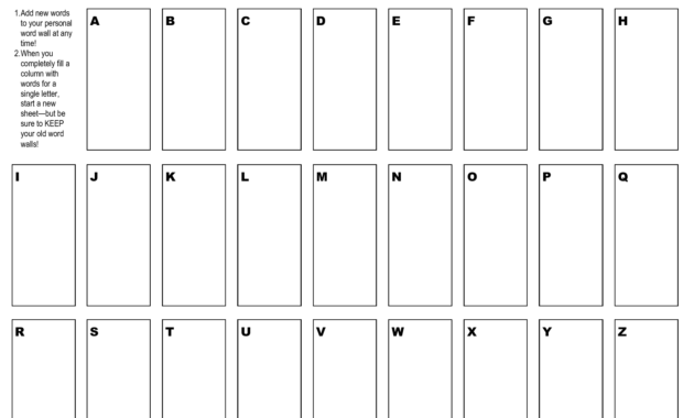 Free+Printable+Word+Wall+Templates | 2Nd Grade Spelling pertaining to Blank Word Wall Template Free