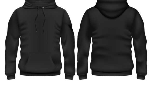 Front And Back Black Hoodie Template with Blank Black Hoodie Template