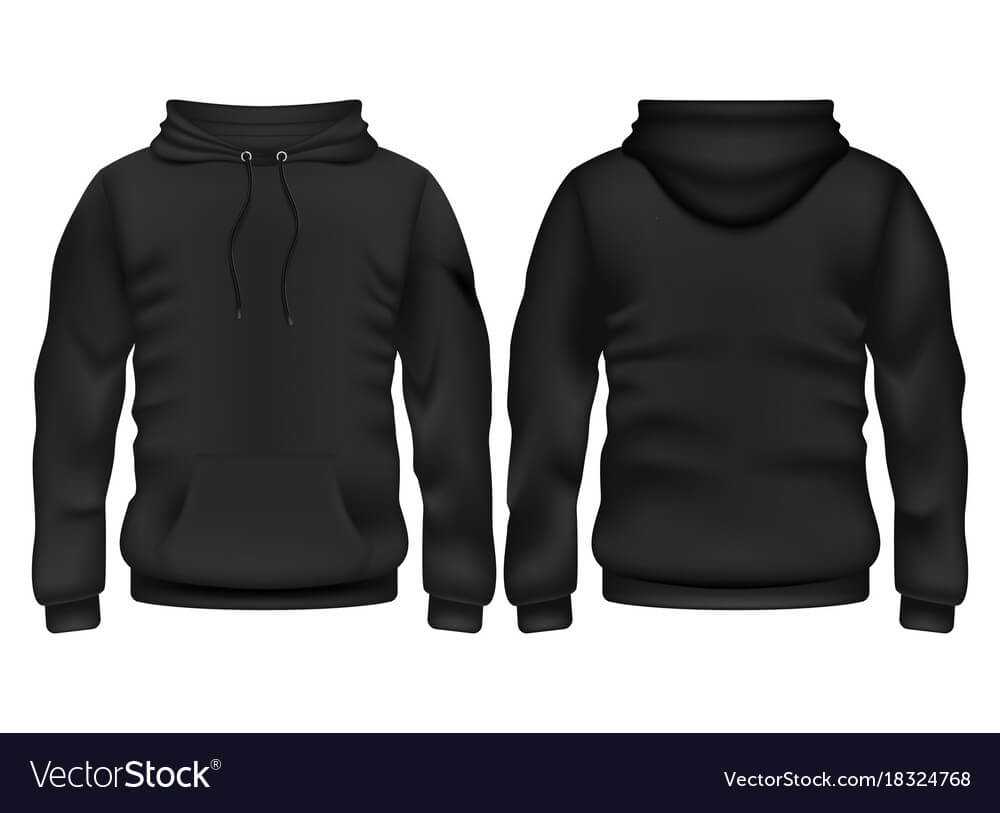 Front And Back Black Hoodie Template With Blank Black Hoodie Template