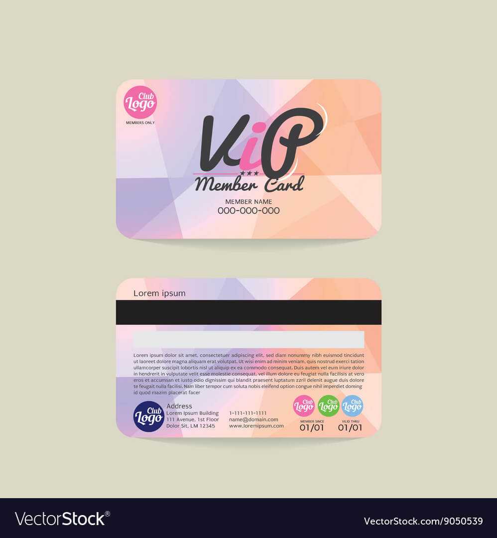 Front And Back Vip Member Card Template Regarding Membership Card Template Free