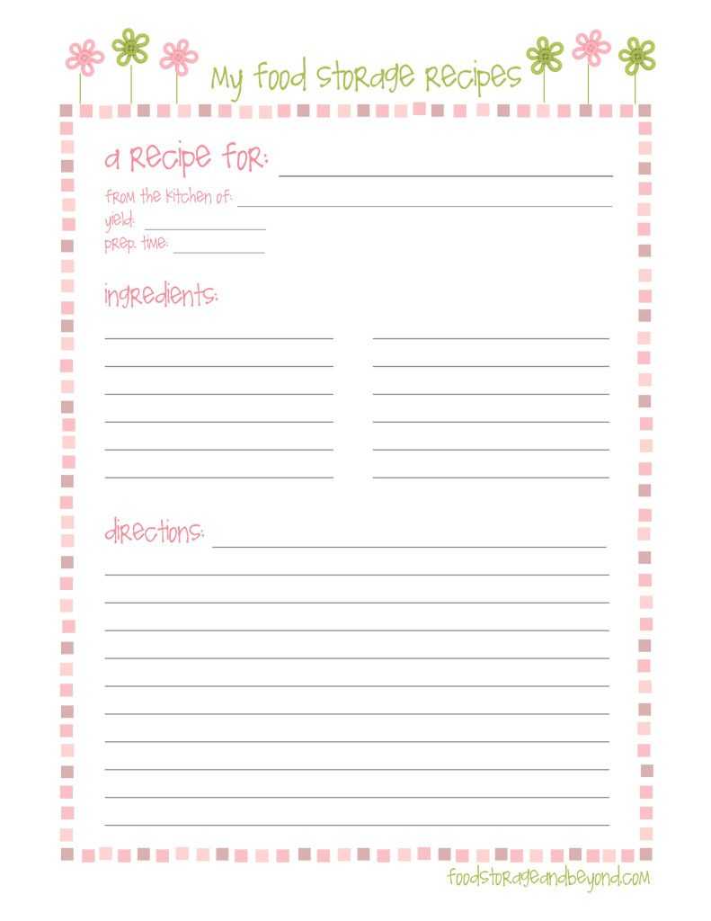 Fsb Full Page Recipe Card … | Printable Recipe Page, Recipe Regarding Full Page Recipe Template For Word