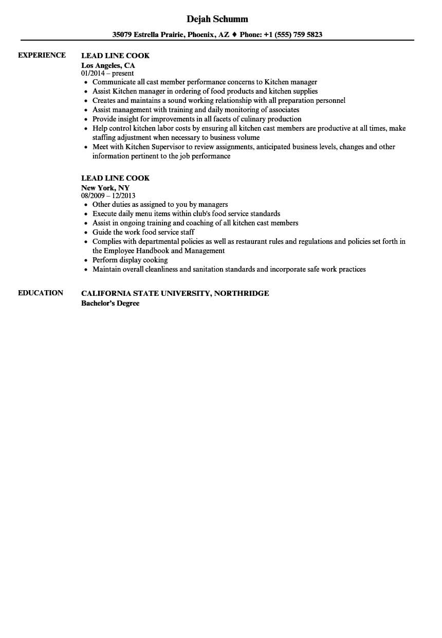 Full Guide Chef Resume Samples Word Mike Trivet Line Cook Within Job Descriptions Template Word