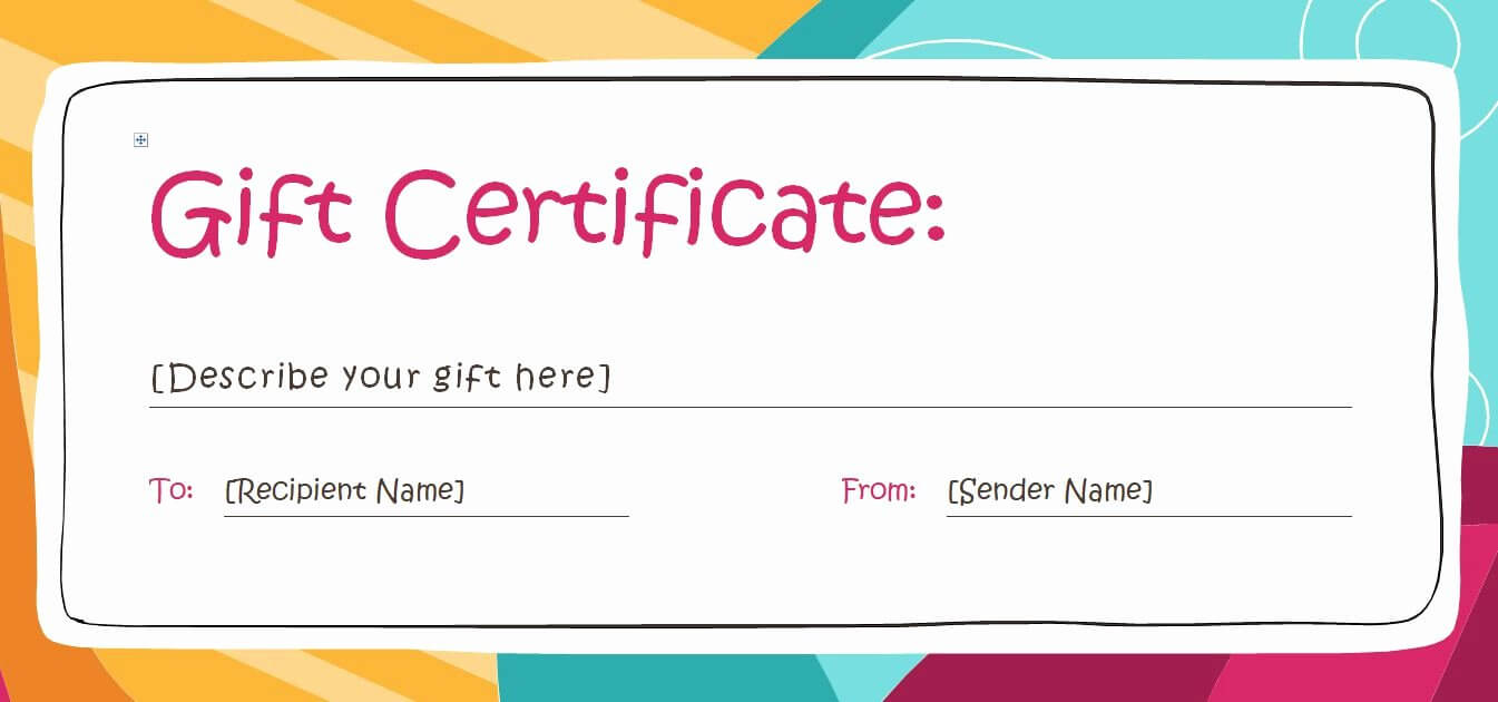 Full Page Gift Certificate Template Fresh Full Page Gift Throughout Kids Gift Certificate Template