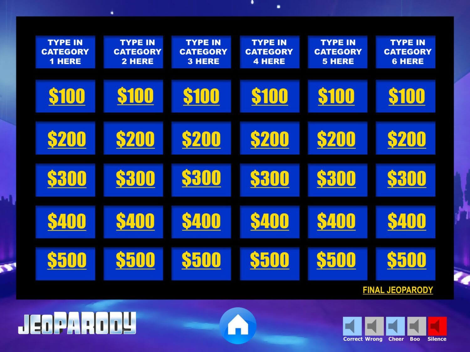 Fully Editable Jeopardy Powerpoint Template Game With Daily Throughout Jeopardy Powerpoint Template With Sound