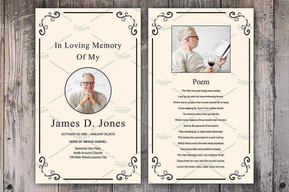 Funeral Prayer Card Template #photoshop#customization#word Inside Prayer Card Template For Word