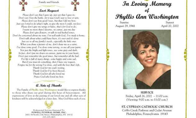 Funeral Program Template Sample Free Loving Memory Templates throughout Remembrance Cards Template Free