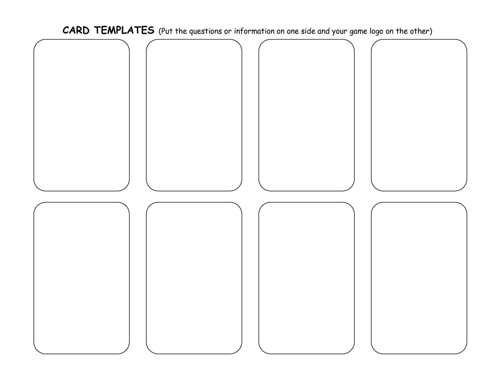 Game+Card+Template | Free Printable Business Cards, Business For Template For Cards In Word