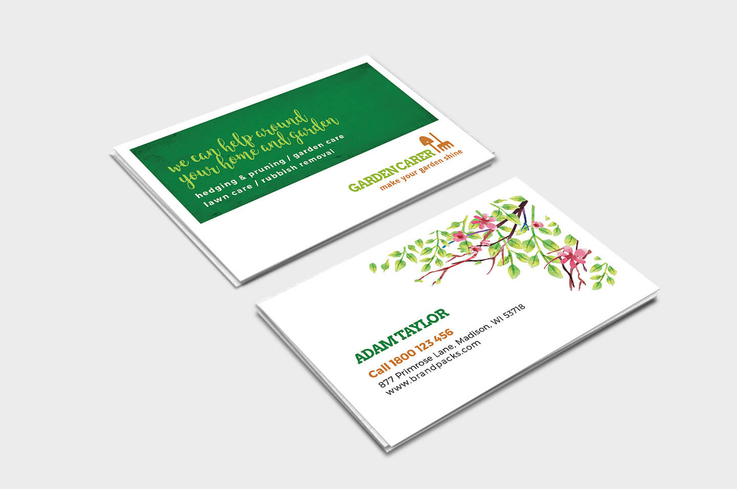 Gardener Business Card Template In Psd, Ai & Vector – Brandpacks With Regard To Gardening Business Cards Templates