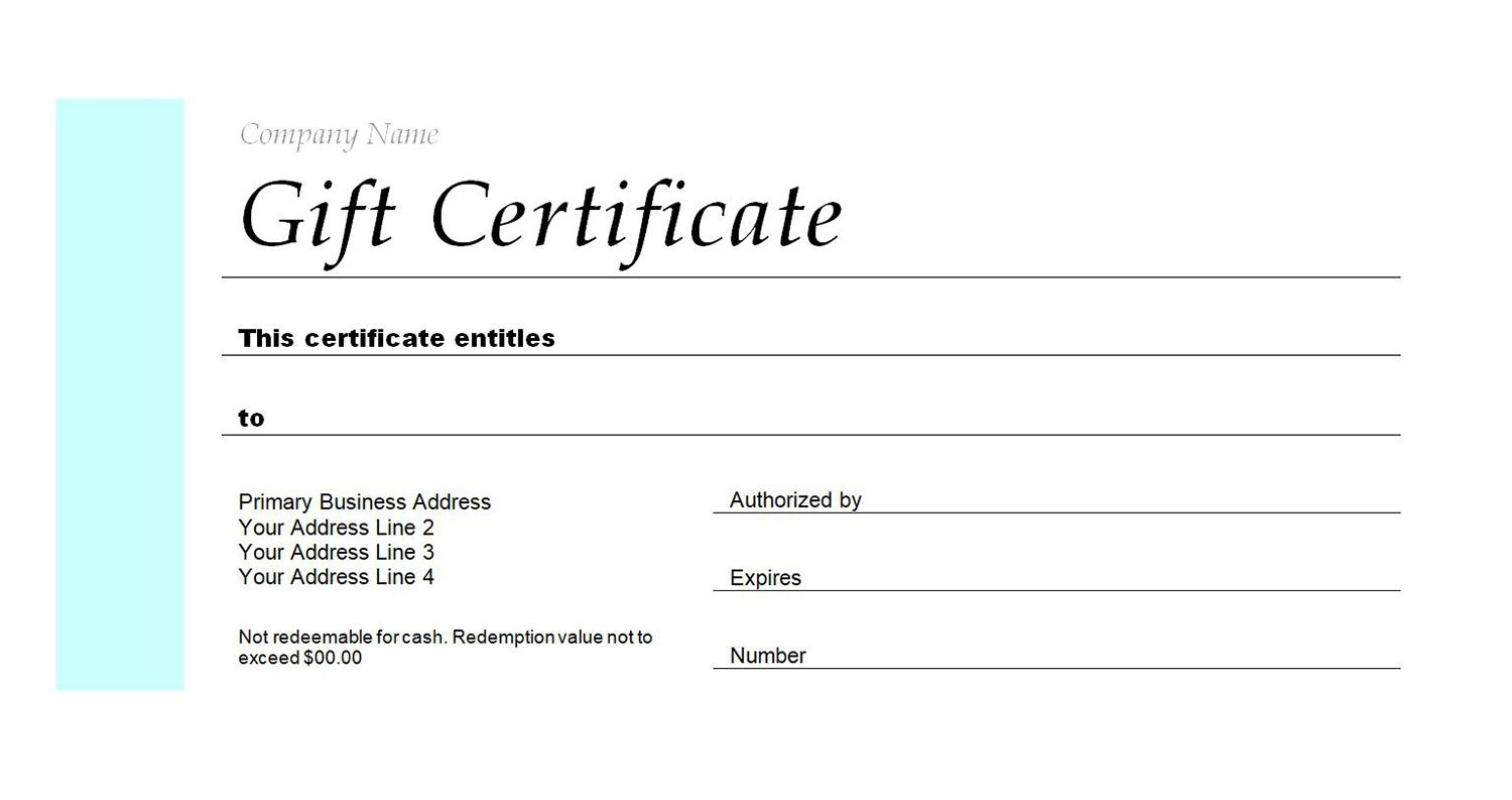 Generic Gift Certificate Template – Forza.mbiconsultingltd Regarding Fillable Gift Certificate Template Free