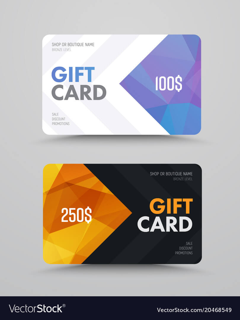 Gift Card Design With Polygonal Abstract Elements Intended For Credit Card Templates For Sale