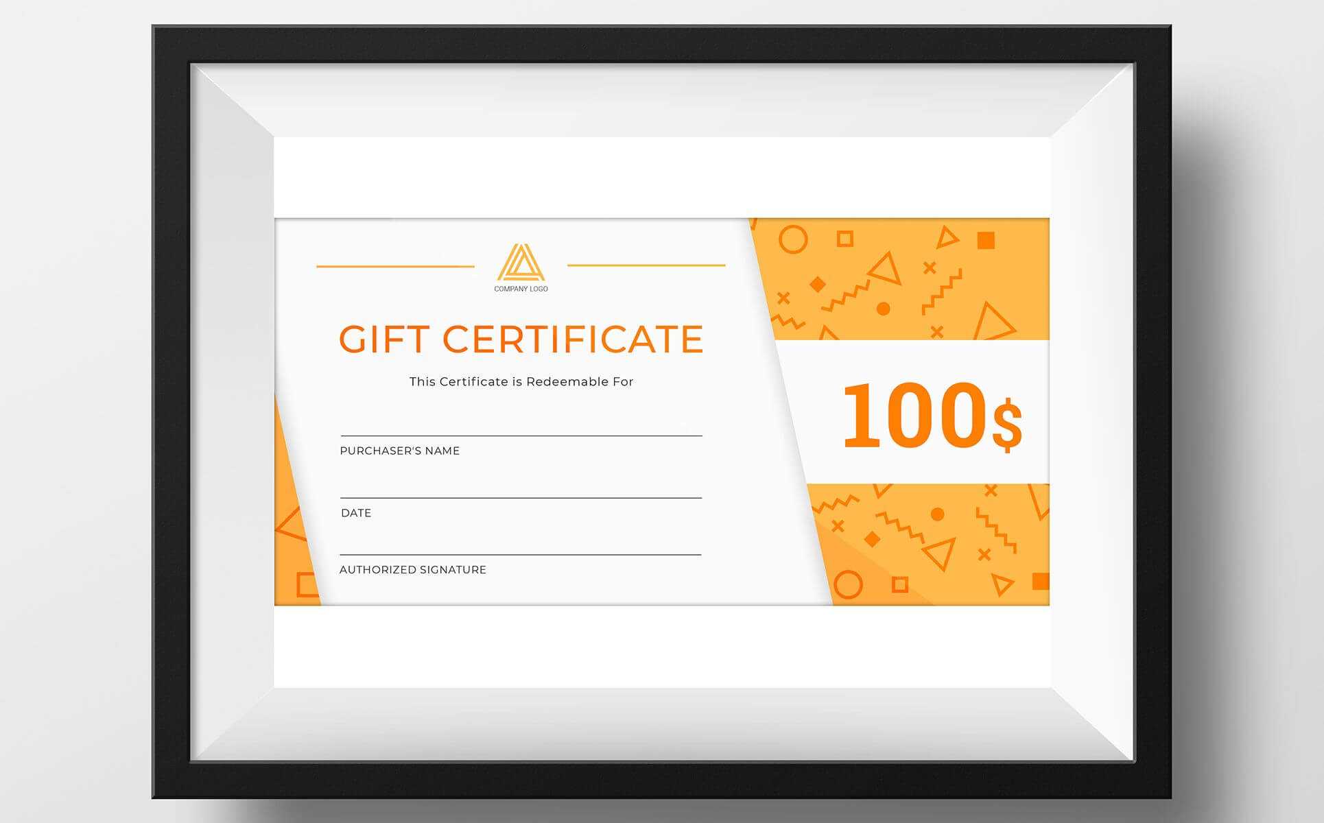 Gift Certificate Template | Design Illustration Art With Company Gift Certificate Template