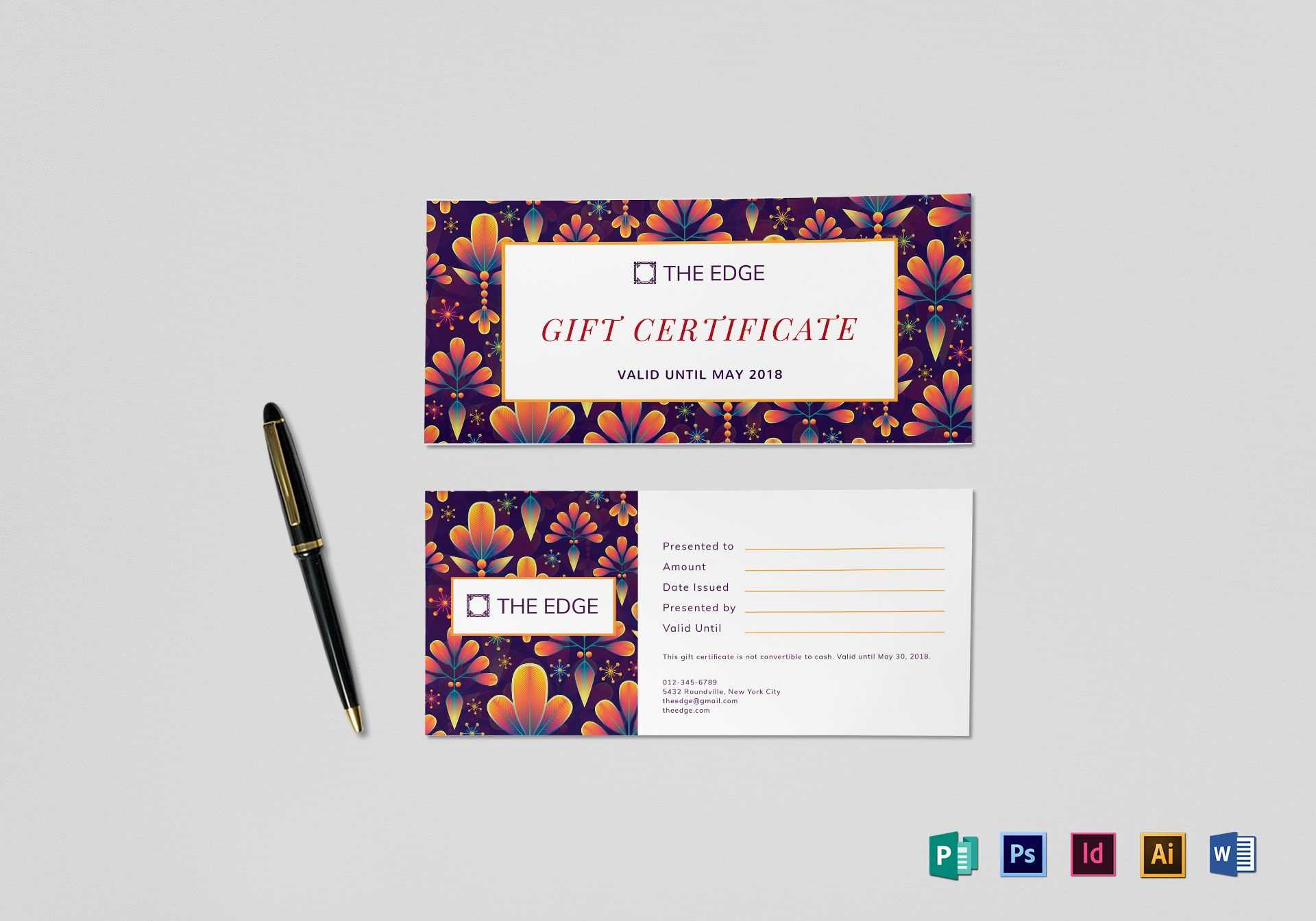 Gift Certificate Template In Indesign Gift Certificate Template