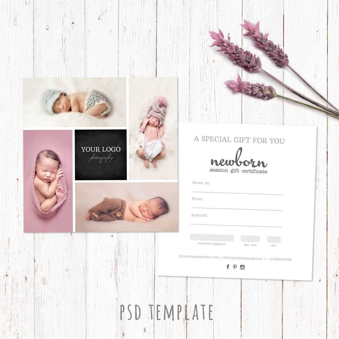 Gift Certificate Template. Newborn Session Photography Gift Inside Photoshoot Gift Certificate Template