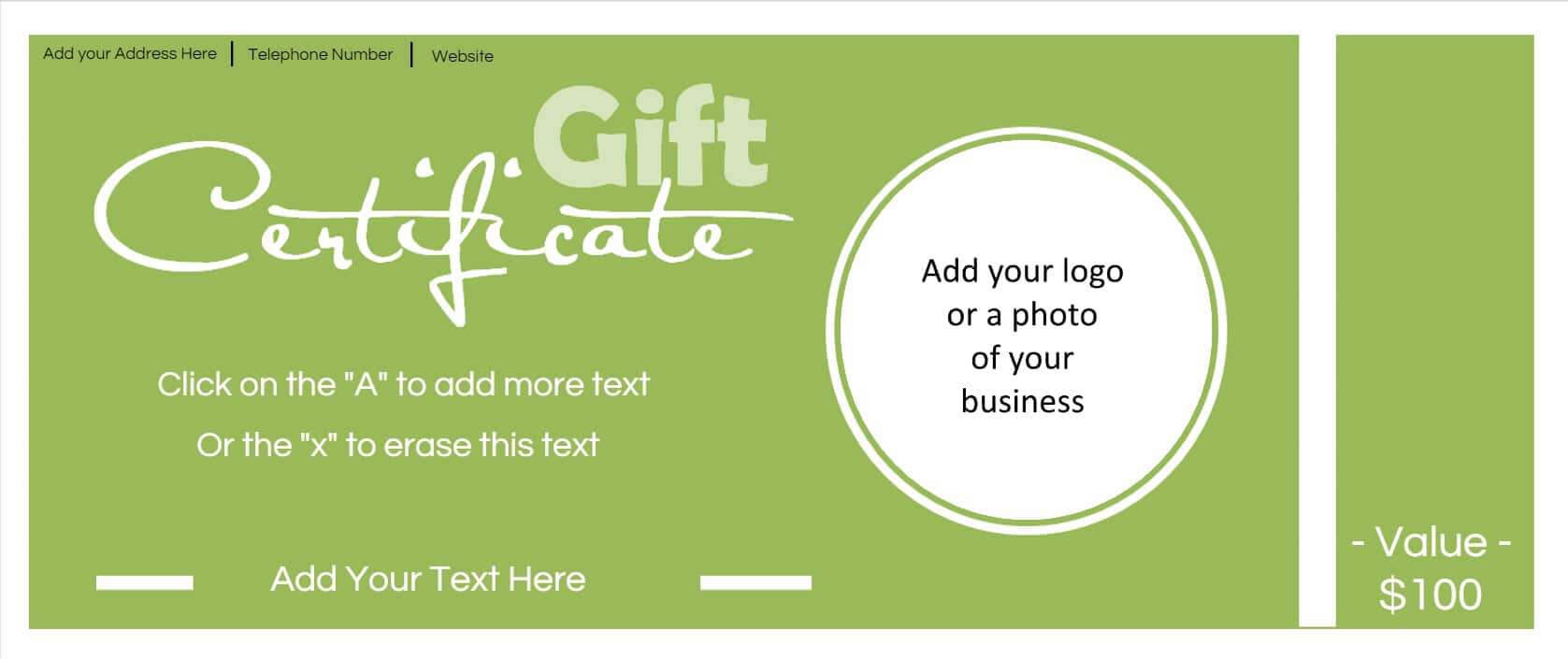 Gift Certificate Template With Logo Intended For Company Gift Certificate Template