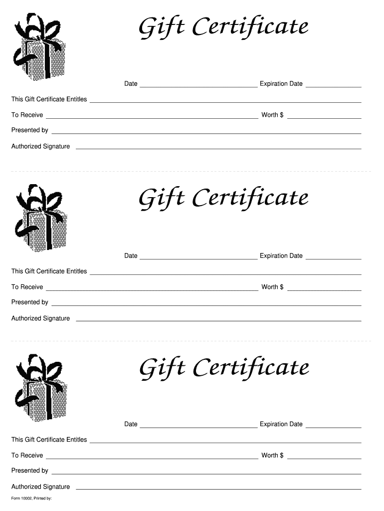 Gift Certificate Templates Printable - Fill Online Regarding Fillable Gift Certificate Template Free