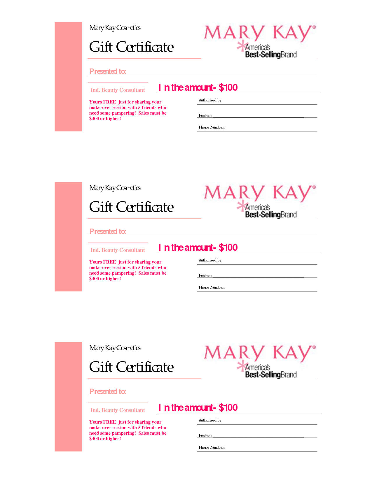 Gift Certificates | Mary Kay Gift Certificate! Checo That With Referral Certificate Template