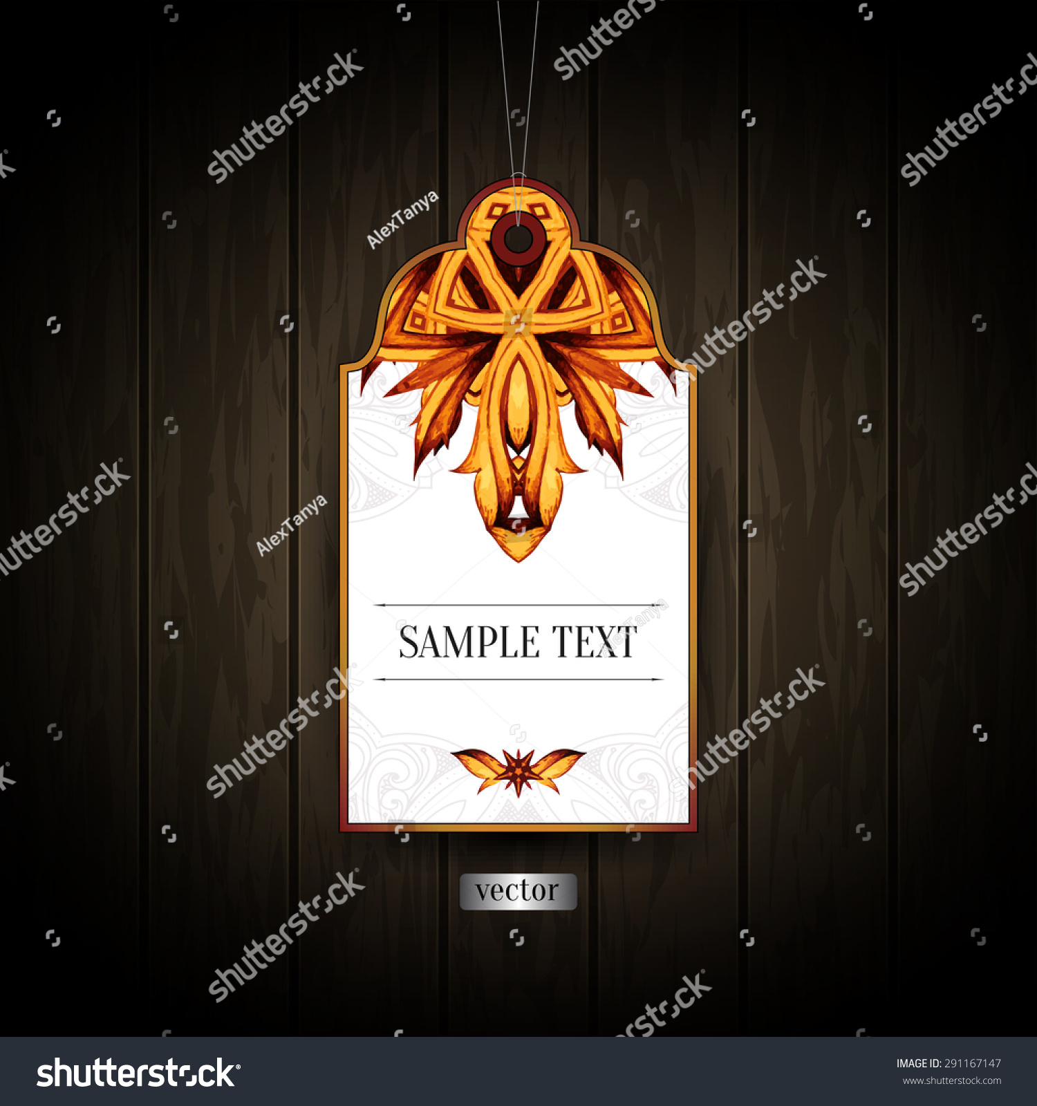 Gift Tag Ornamental Pattern Abstract Floral Stock Vector In Blank Luggage Tag Template