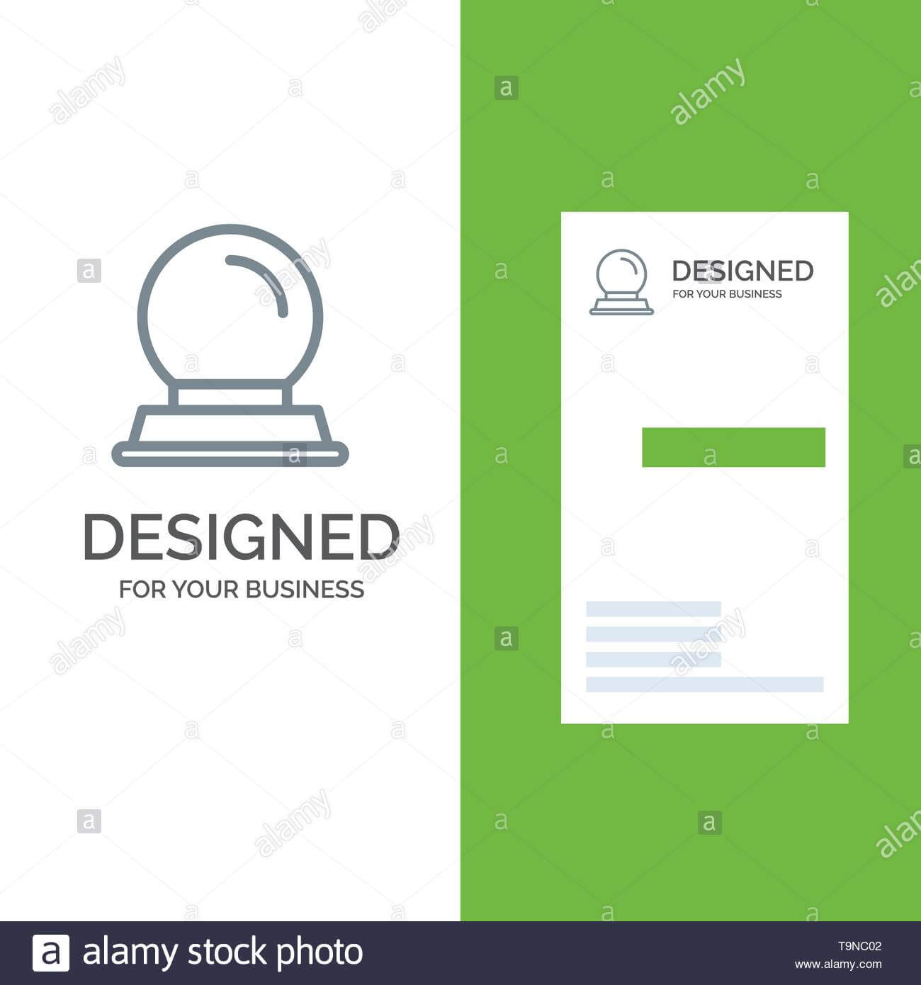 Glass Stand, Decoration, Magic Ball Grey Logo Design And Intended For Card Stand Template