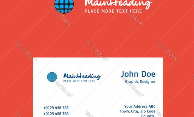 Globe Logo Design With Business Card Template Vector Image On Vectorstock intended for Adobe Illustrator Business Card Template