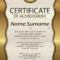Gold Certificate Achievement Diploma Template Vertical Stock Within Certificate Of Attainment Template
