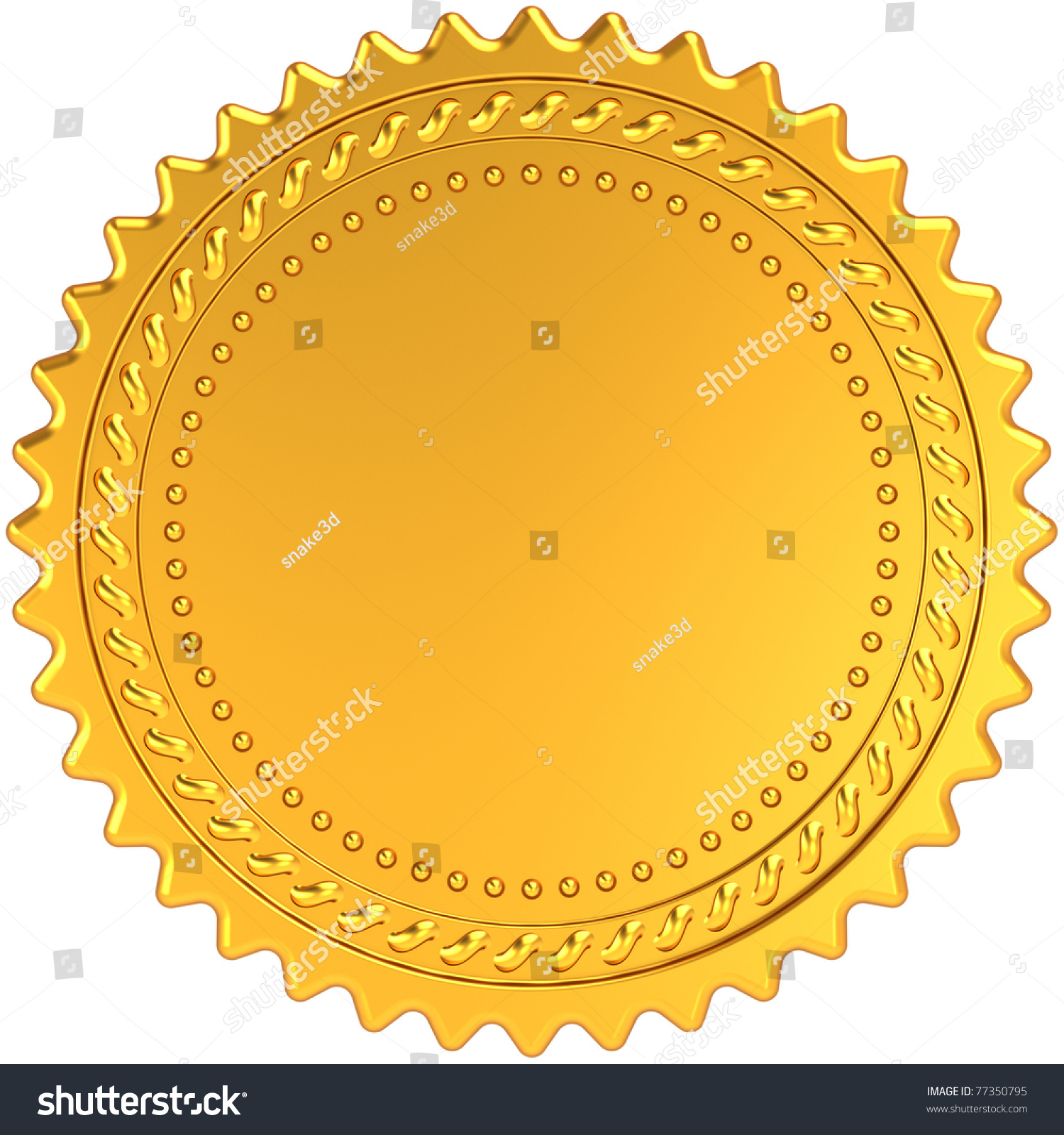 Golden Award Medal Blank Seal Luxury Stock Illustration 77350795 Pertaining To Blank Seal Template