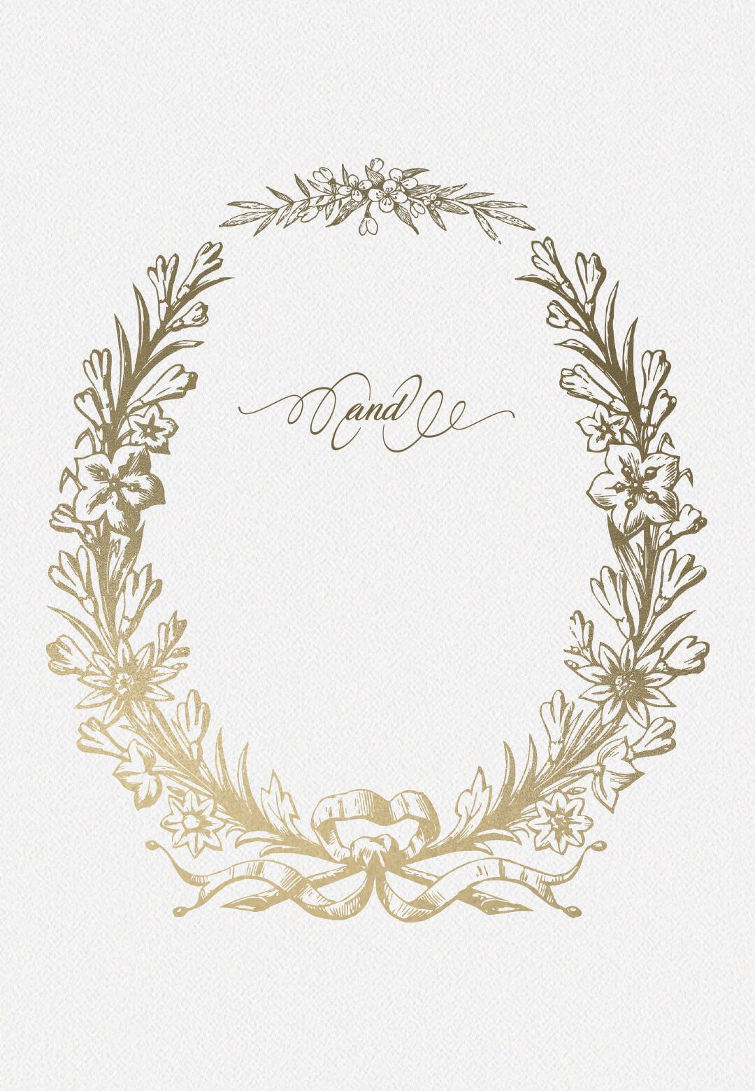 Golden Wreath - Wedding Invitation Template (Free Pertaining To Blank Templates For Invitations