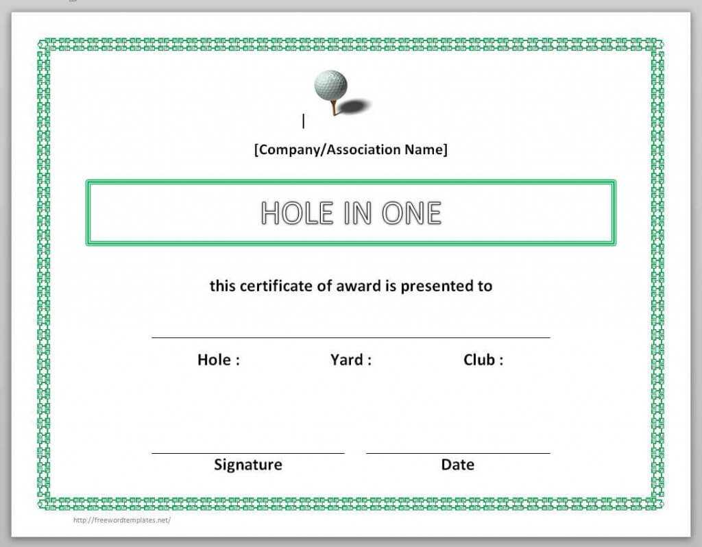 Golf Award Certificate Template Free | Example Of Word With Golf Certificate Template Free