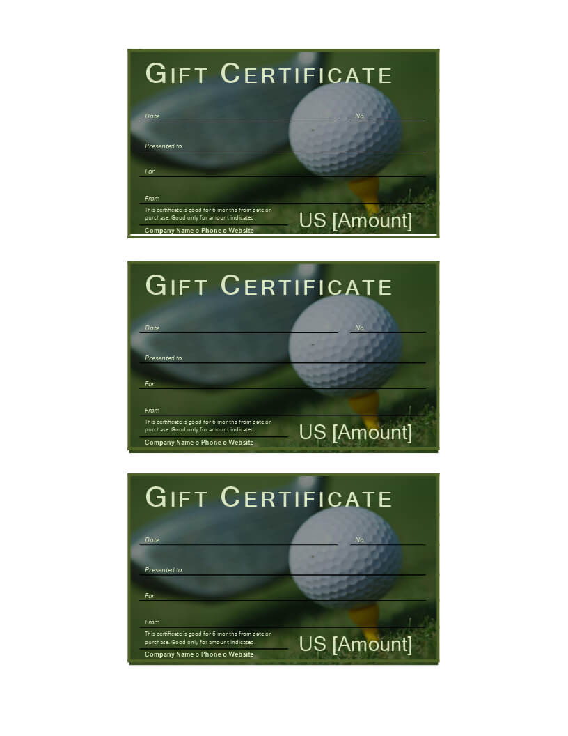 Golf Gift Certificate - Download This Free Printable Golf In Golf Certificate Template Free