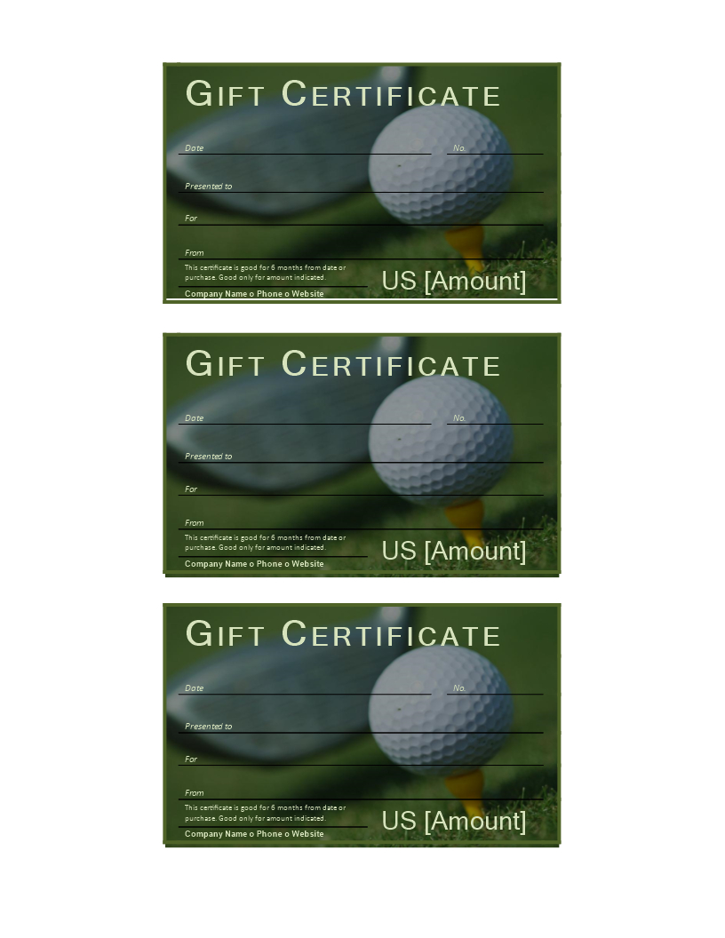 Golf Gift Certificate | Templates At Allbusinesstemplates With Regard To Golf Gift Certificate Template