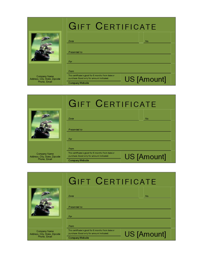 Golf Gift Voucher – Download This Free Printable Golf Gift Within Gift Certificate Log Template