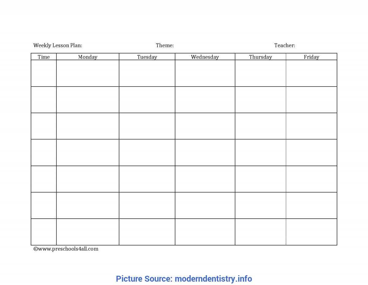 Good Lesson Plan Template For Preschool Teachers Preschool Throughout Preschool Weekly Report Template