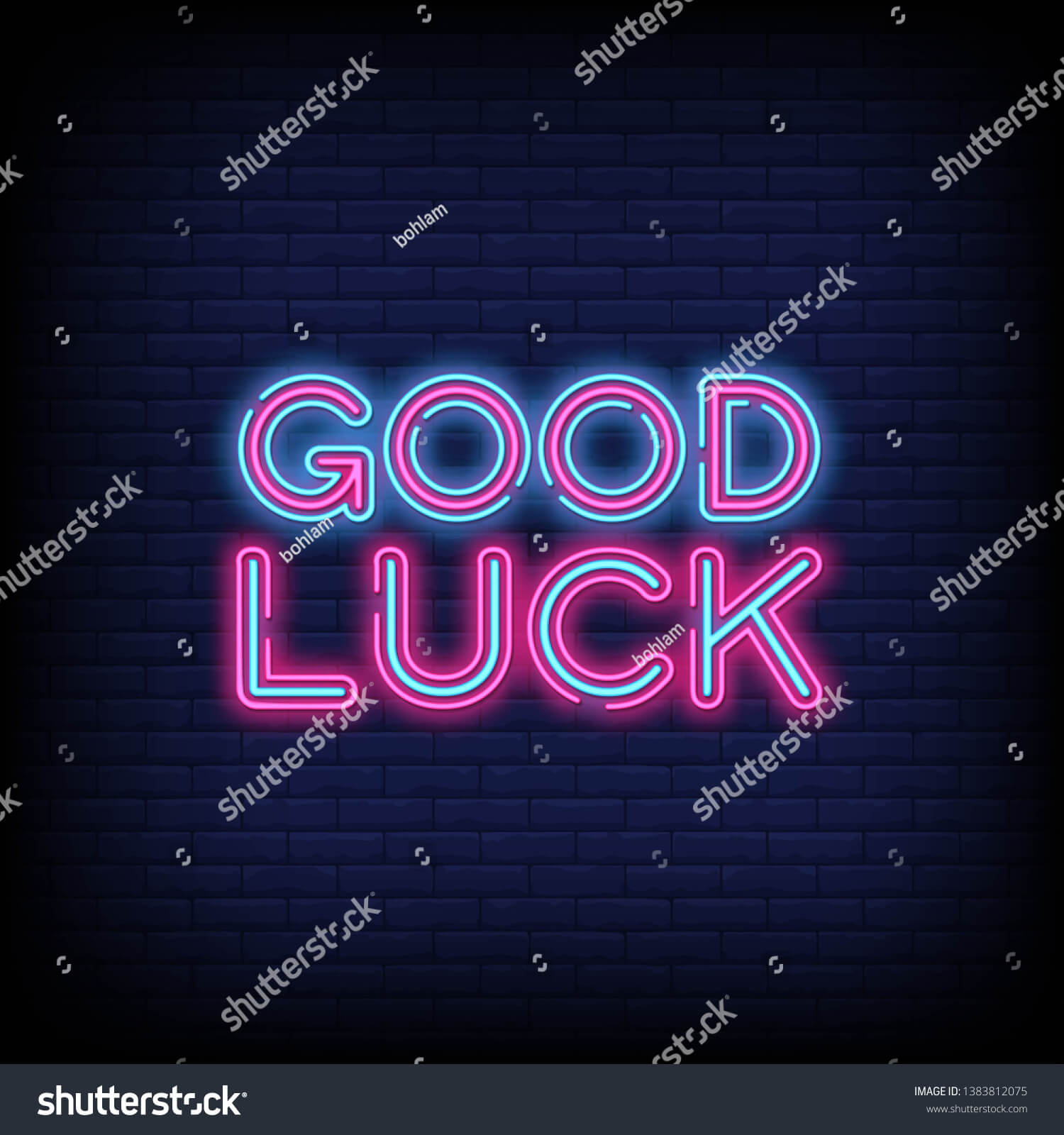 Good Luck Neon Sign Vector Abrick Stock Vector (Royalty Free Regarding Good Luck Banner Template