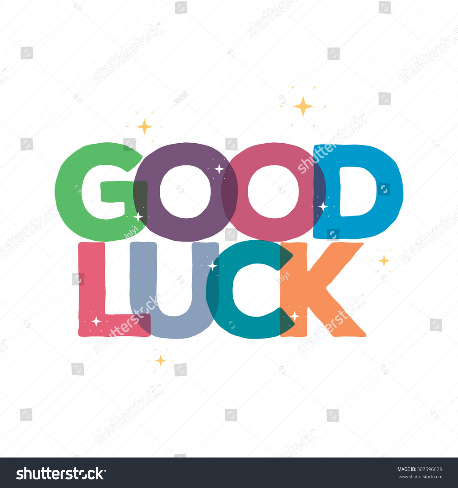 Good Luck Typography Card Designgreeting Card Stock Vector For Good Luck Card Template