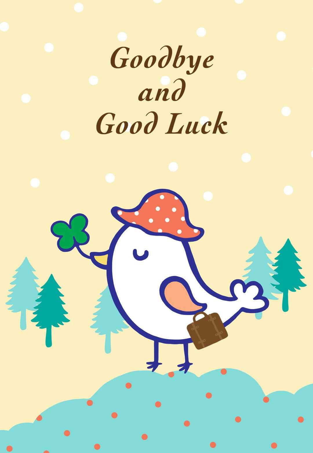 Goodbye And Good Luck – Farewell Card (Free | Goodbye, Good Regarding Good Luck Card Templates