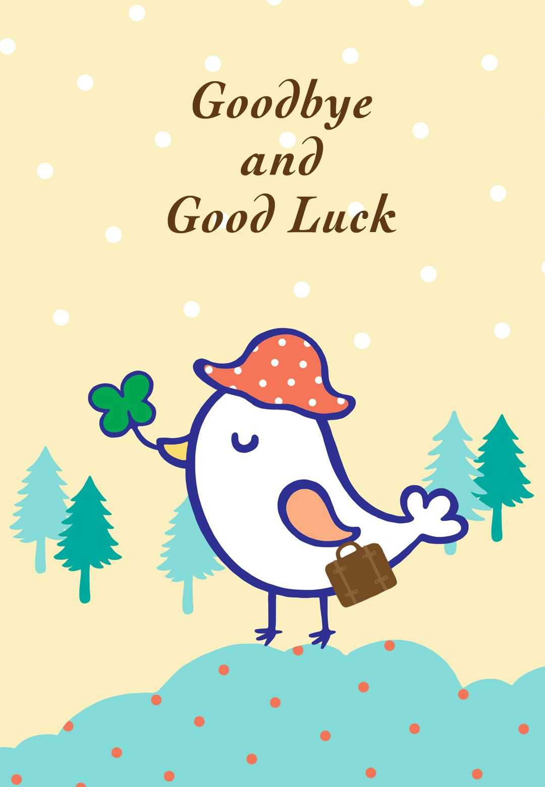 Goodbye And Good Luck – Farewell Card (Free | Goodbye, Good Throughout Good Luck Card Template