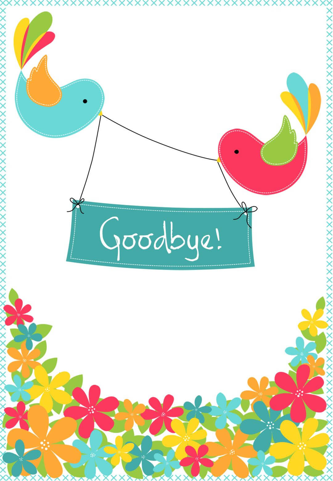 Goodbye From Your Colleagues – Free Good Luck Card Throughout Goodbye Card Template