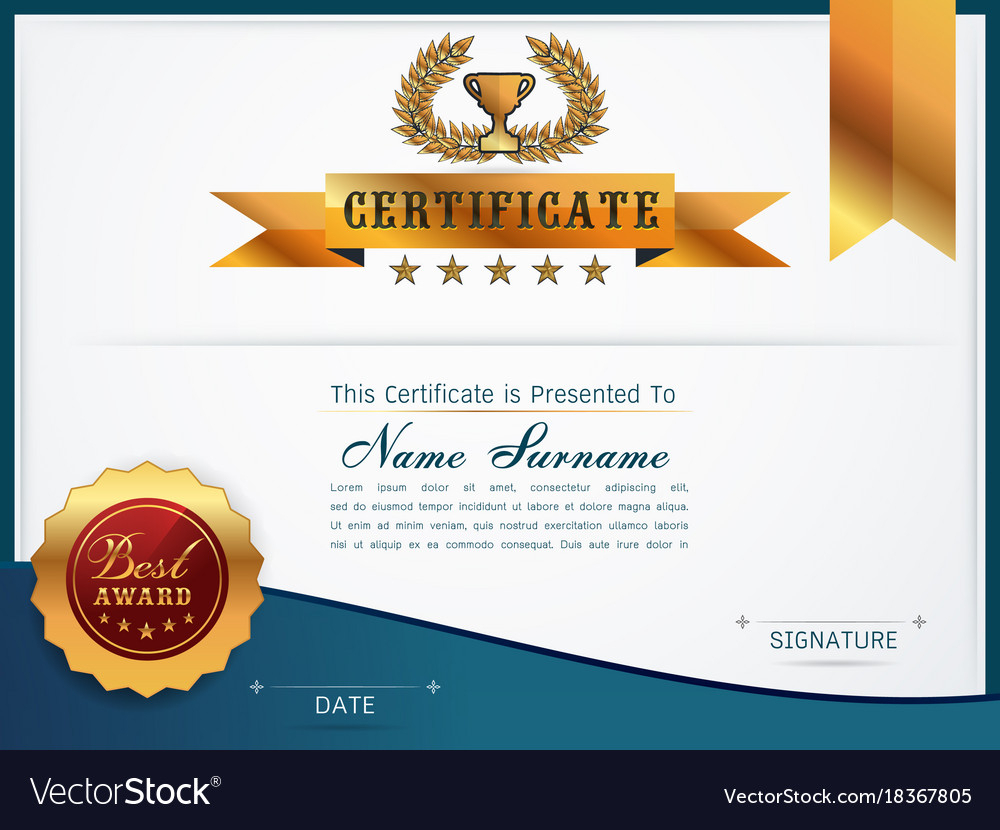 Graceful Certificate Template With Qualification Certificate Template