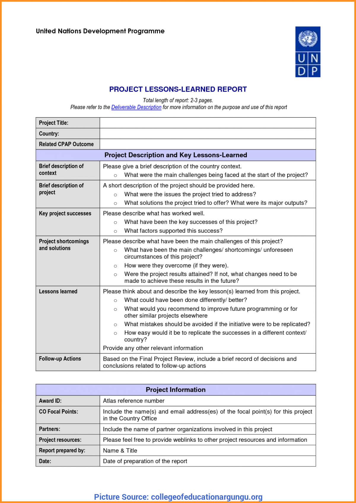 Great Hse Lessons Learned Template 23 Lessons Learnt Report Pertaining To Hse Report Template