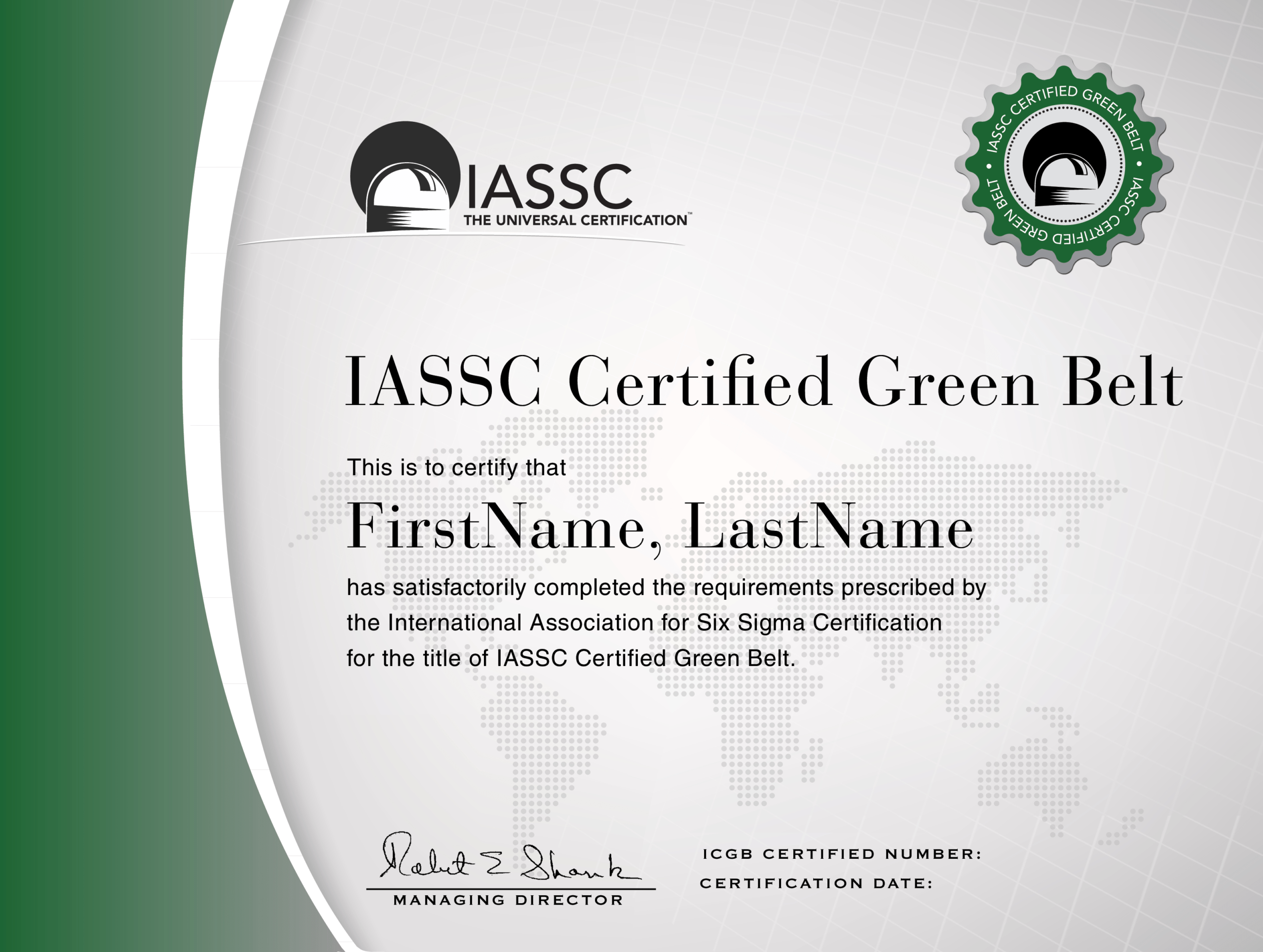 Green Belt Certification | Green Belt, Lean Six Sigma, Black Pertaining To Green Belt Certificate Template