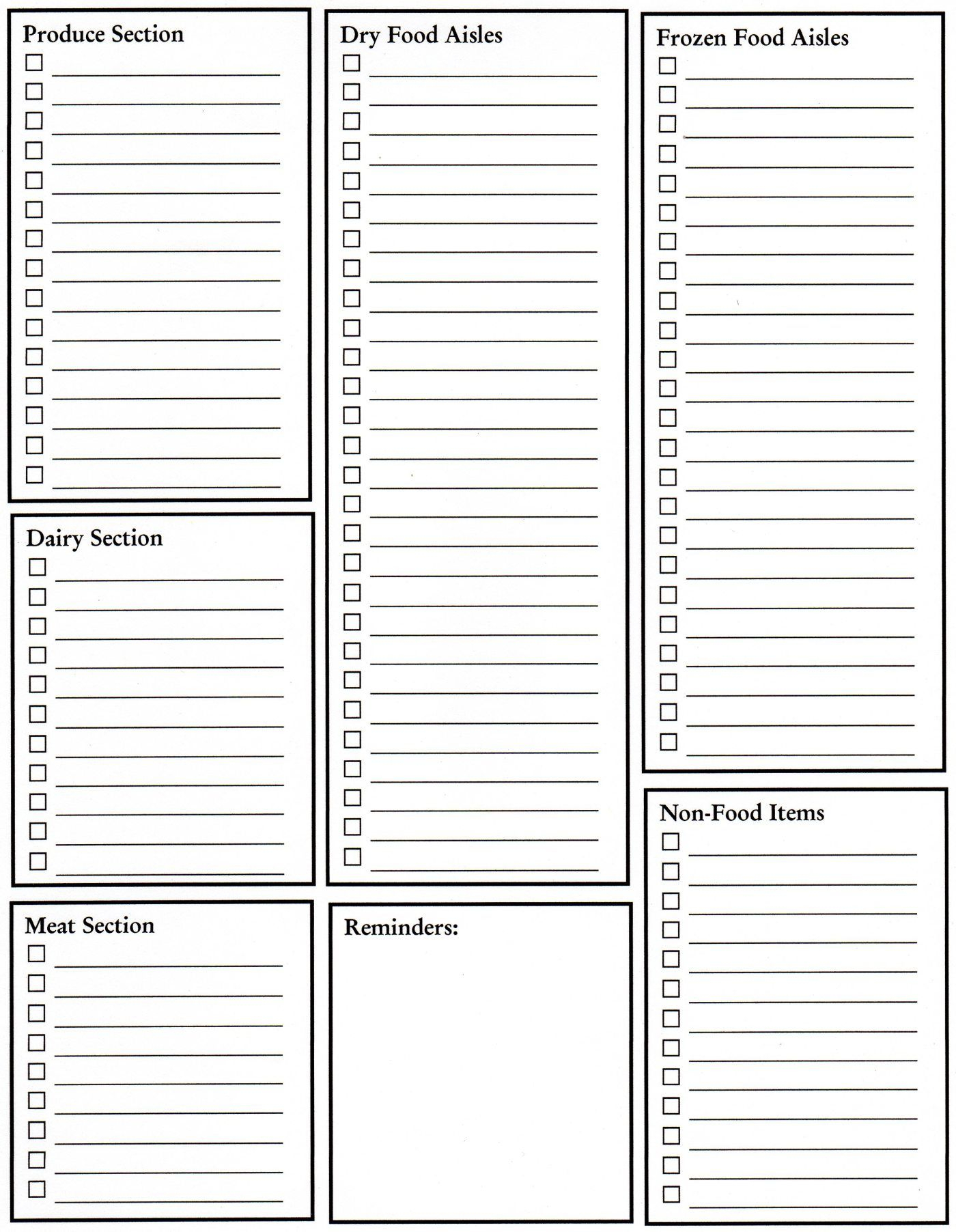 Grocery List Blank Template Great Idea, Need To Keep On In Blank Grocery Shopping List Template