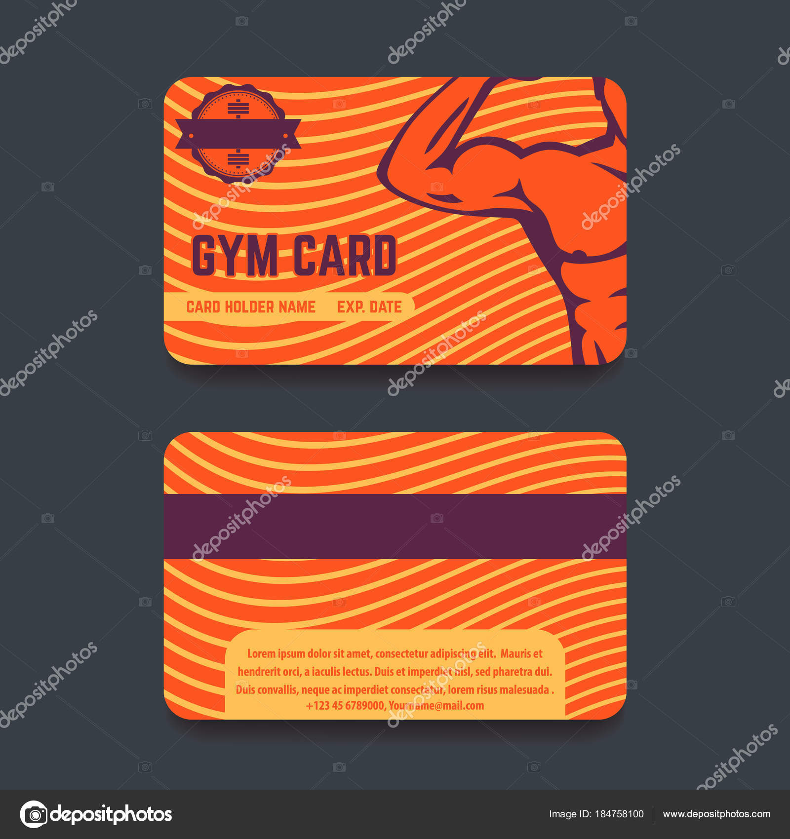Gym Card Template Design — Stock Vector © Nexusby #184758100 Pertaining To Gym Membership Card Template